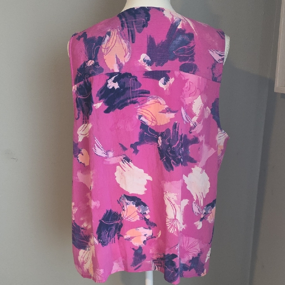Nine West Pink Tie Front Tank Top NWT Size XXL - Picture 7 of 8